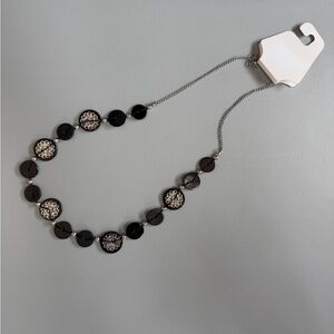 Kohl's Black and Silver Circle Necklace